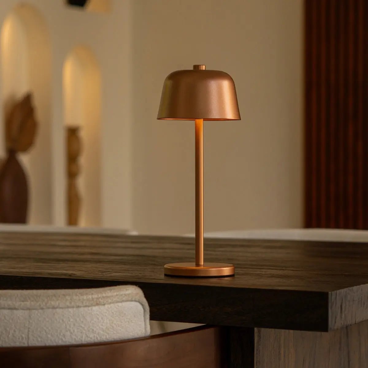 Anton Copper Rechargeable Table Lamp | Stylish & Cordless Lighting