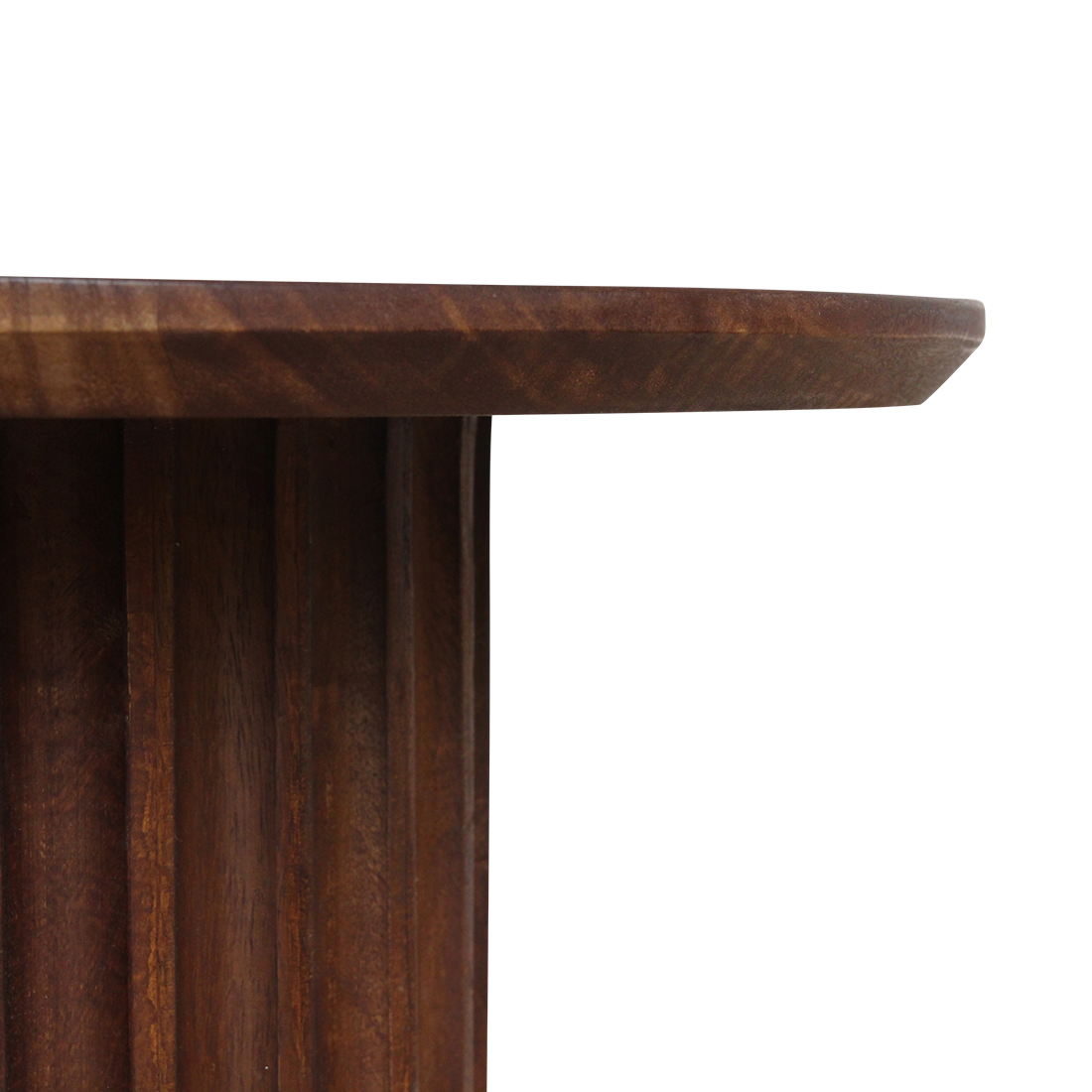 Mango Wood Side Table - Brown Bullnose Accent Table, 55 cm