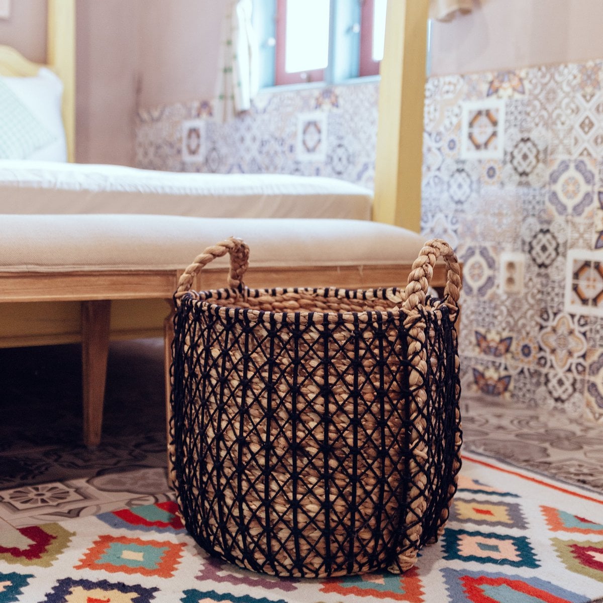 Water Hyacinth Laundry Basket - Handwoven Plant Basket | Soeji