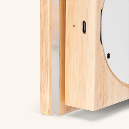 Cordless Wall Light - Light Brown Rubberwood, Rechargeable Dimmable