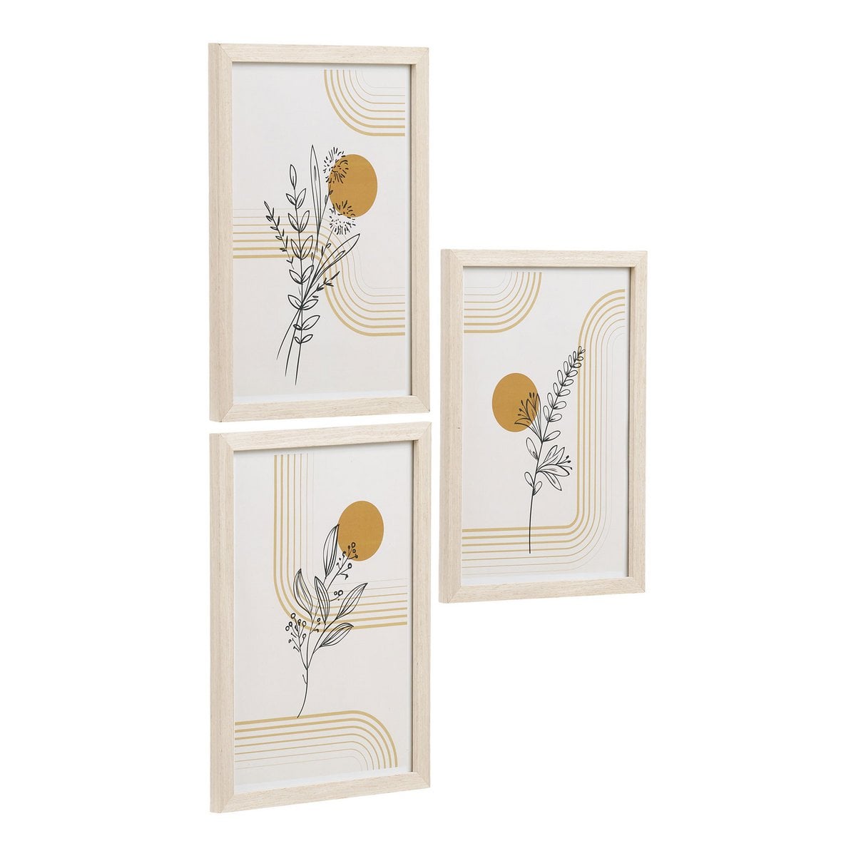 Natural Wood Picture Frame Set - Set of 3 Gallery Wall Frames
