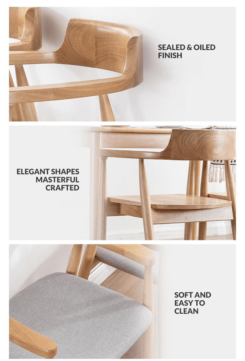 Elegant Nordic Dining Chair | Solid Beechwood | Hiroshima Chair - JUGLANA