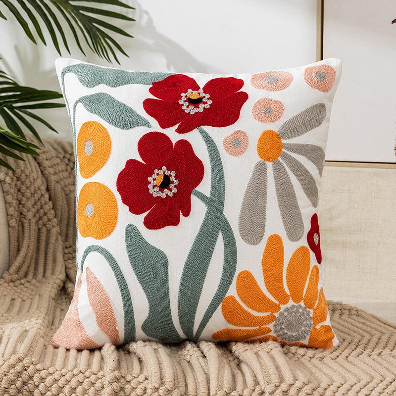 Embroided Floral Pillowcase | Organic Cotton - JUGLANA