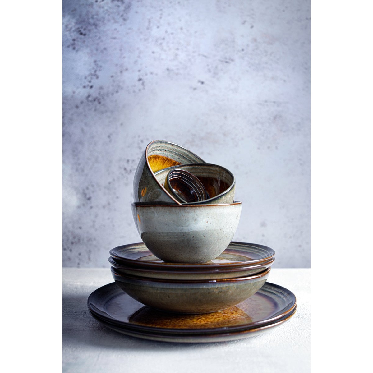 Stoneware Cereal Bowl - Small Colorful Handcrafted Breakfast Bowl