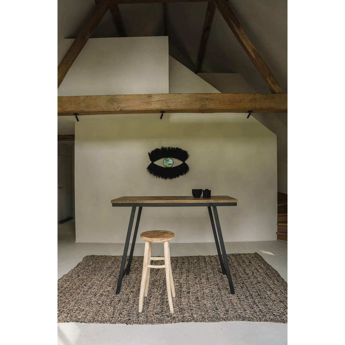 La alfombra de junco marino – Negro natural – 180x240