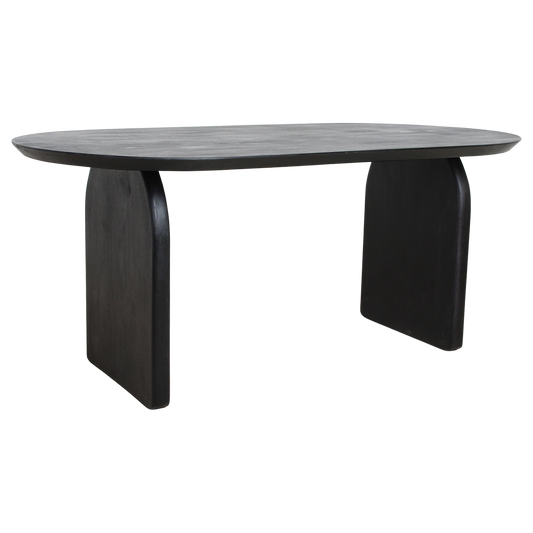 Τραπέζι φαγητού από ξύλο μάνγκο - Σχέδιο Black Bullnose, Κλειστό σασί