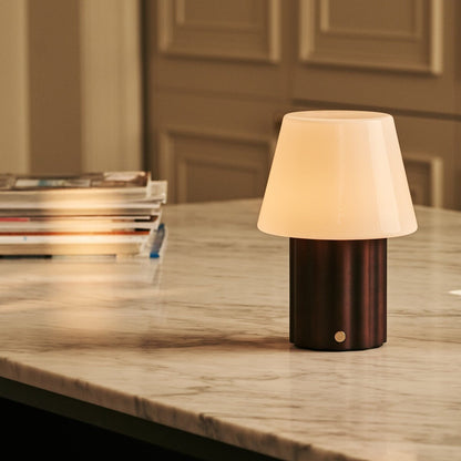 Javi Dark Brown Rechargeable Table Lamp | Versatile, Wood & Up to 100 Hours of Light