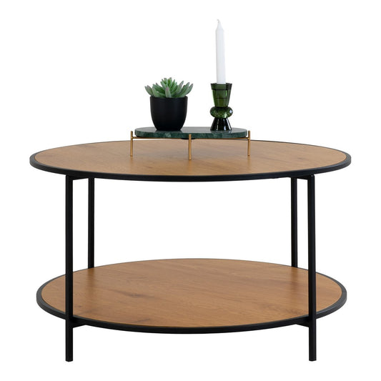 Vita Coffee Table - oak look, steel, Ø80x45cm