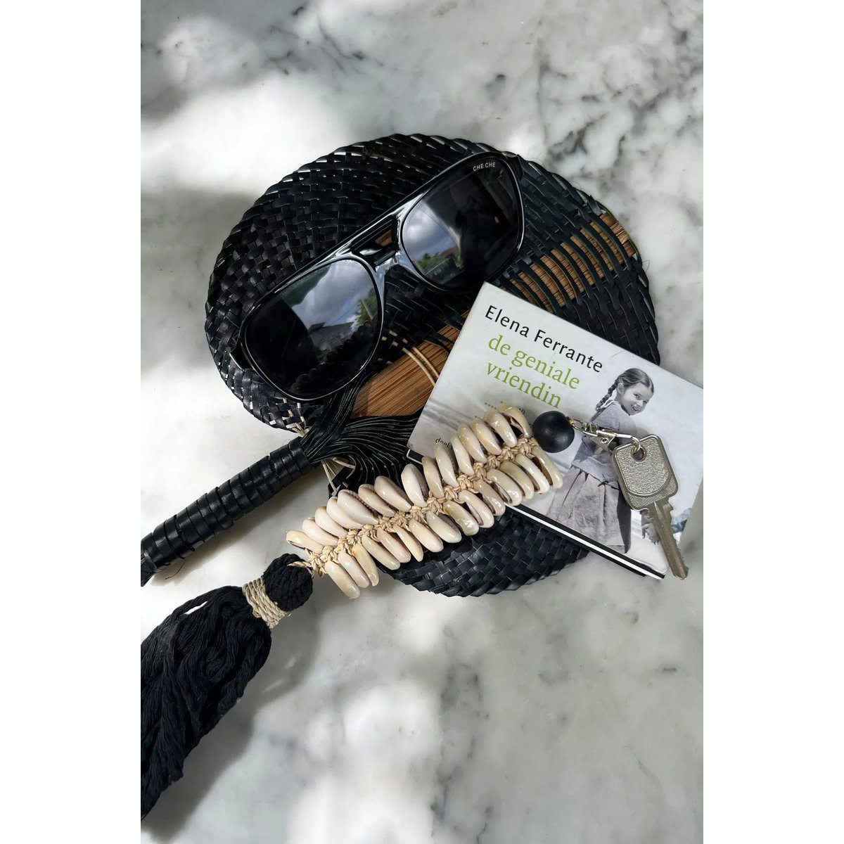 The Macrame Fishbone Keychain - Black
