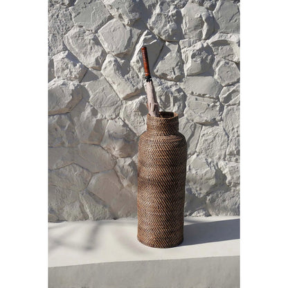 Rattan Umbrella Basket Colonial Style - Natural Brown