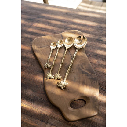 Brass Tea Spoon - Gold Palm Tree Design