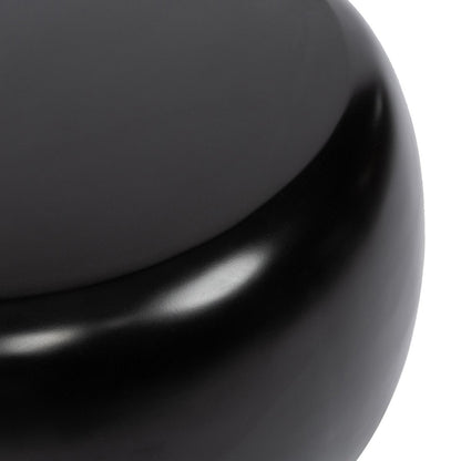 Resin Side Table - Modern Black Accent Table, 70cm
