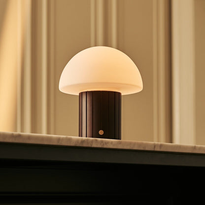 Dark Brown Rechargeable Table Lamp Dimmable with Modular Lampshade