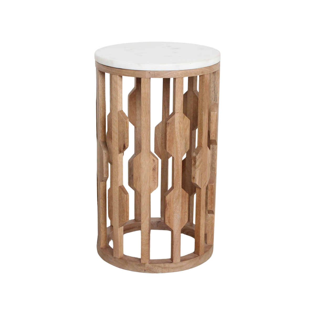 Aceh side table marble white - 40x40x50 cm