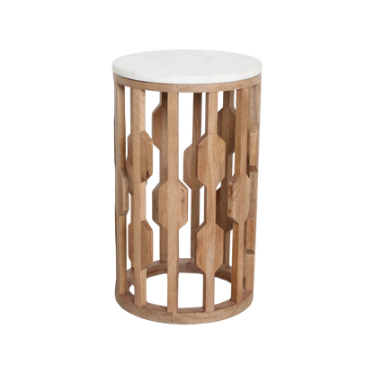 Aceh side table marble white - 40x40x50 cm