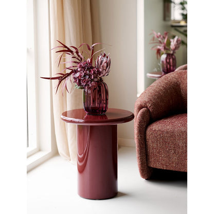 Smoked Red Glass Vase - Mouth Blown - 17x21 cm