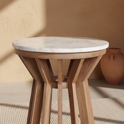 Sarawak side table marble white - 40x40x50 cm