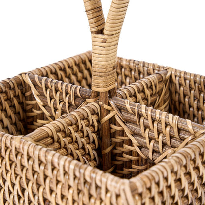 The Rattan Cutlery Caddy N°4 - Natural Brown