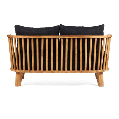 Recycled Teak Two Seater Sofa - Natural Black Finish