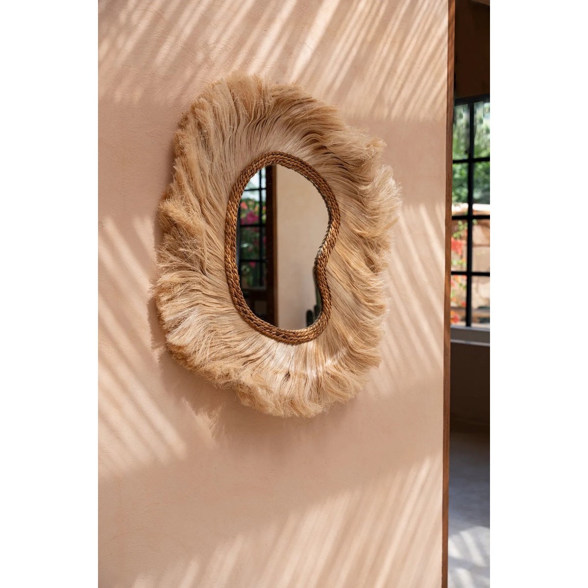 Rattan Wall Mirror - La Principessa Arched Coastal Mirror - Large