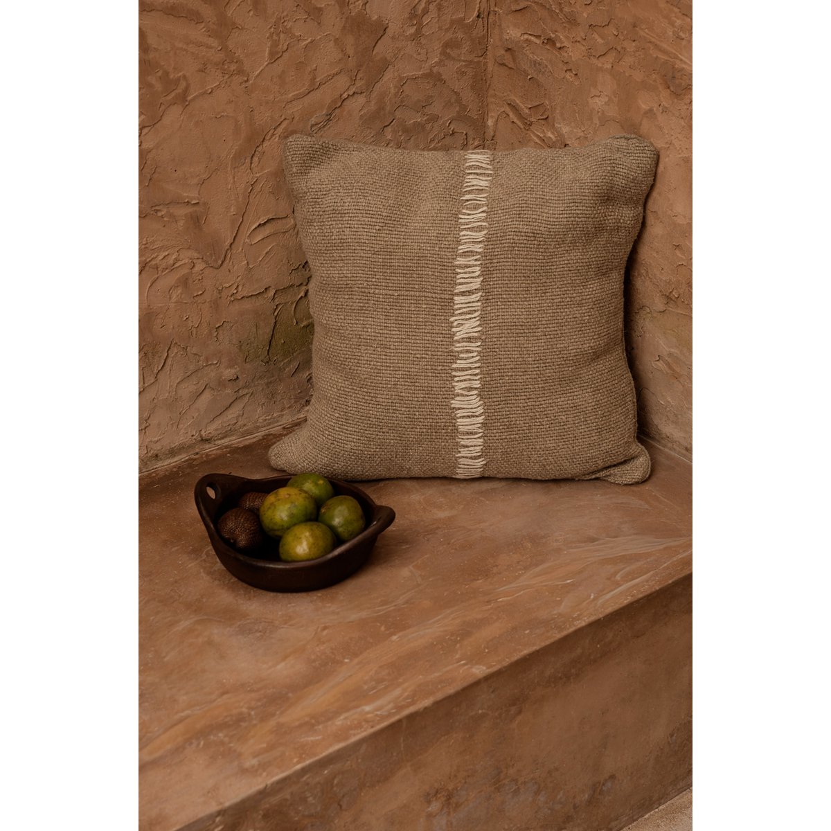 The Linen Stitch Cushion Cover - Natural White