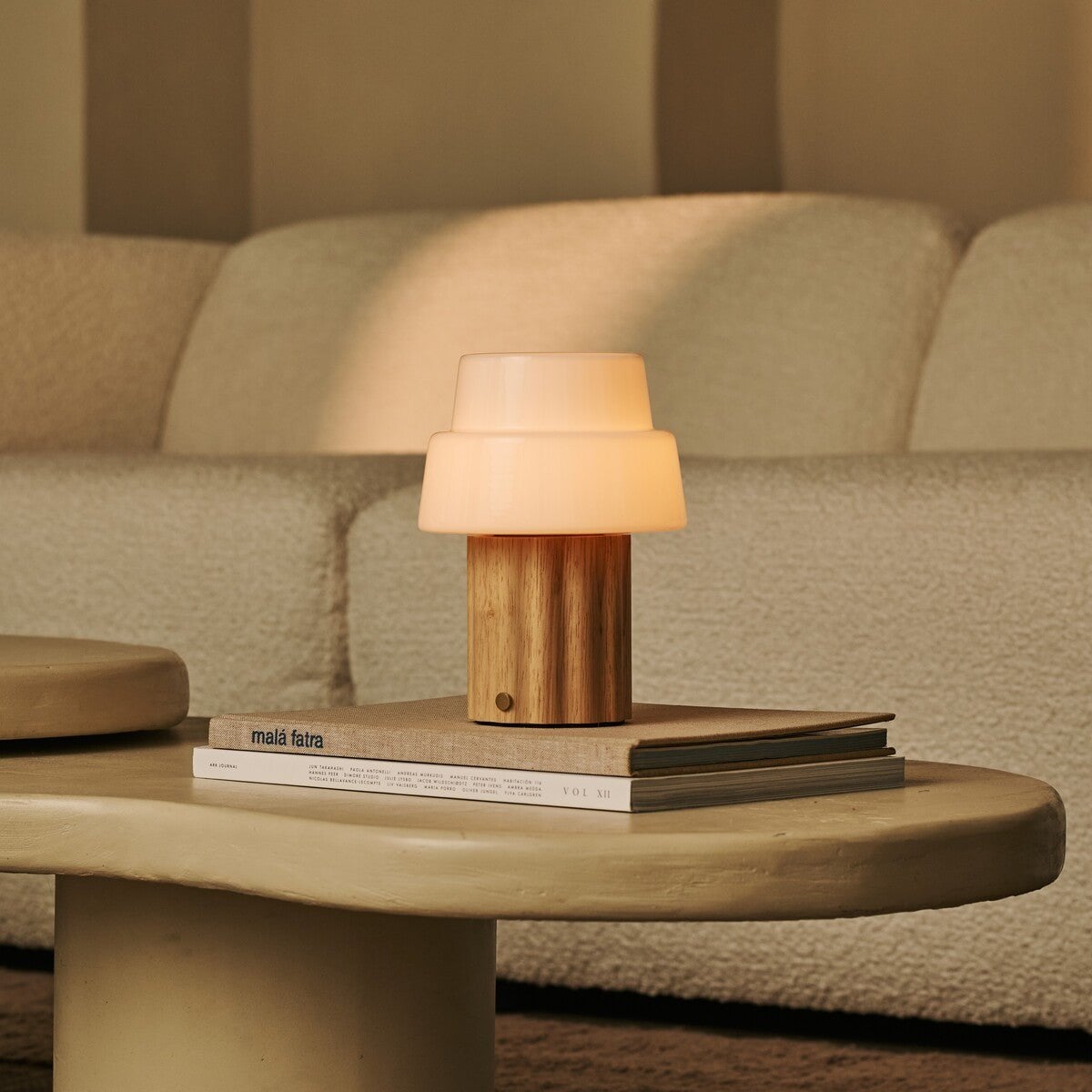 Laurent Light Brown Rechargeable Table Lamp | Up to 100 Hours of Light, Versatile & Wood