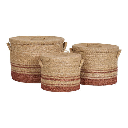 Budoni Baskets - Natural/Brown, Seagrass - Set of 3
