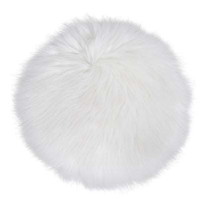Lambskin Seat Artificial - White, Polyester, 35x35x6.5 cm