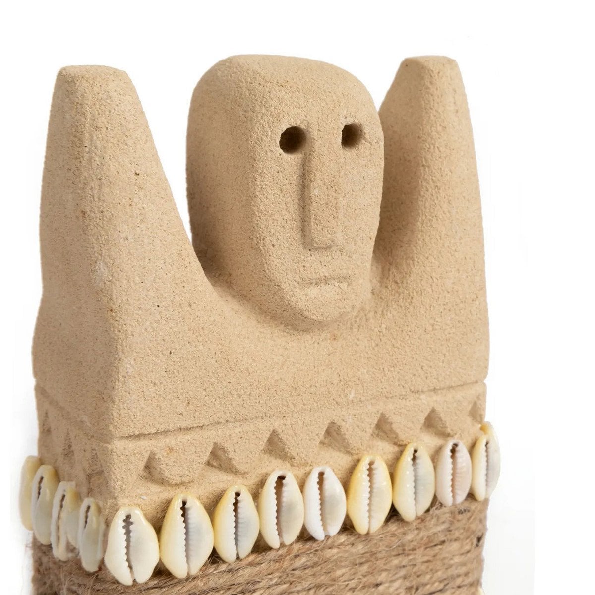 Sandstone Sumba Stone Statue - Hand-Carved Indonesian Decor, Medium