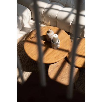 Concrete Vase - Natural Rattan Accent - Large Whoopy Vase