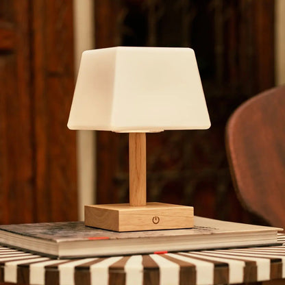 Tommy Light Brown Wooden Table Lamp | 3 Light Modes, Elegant & Sustainable