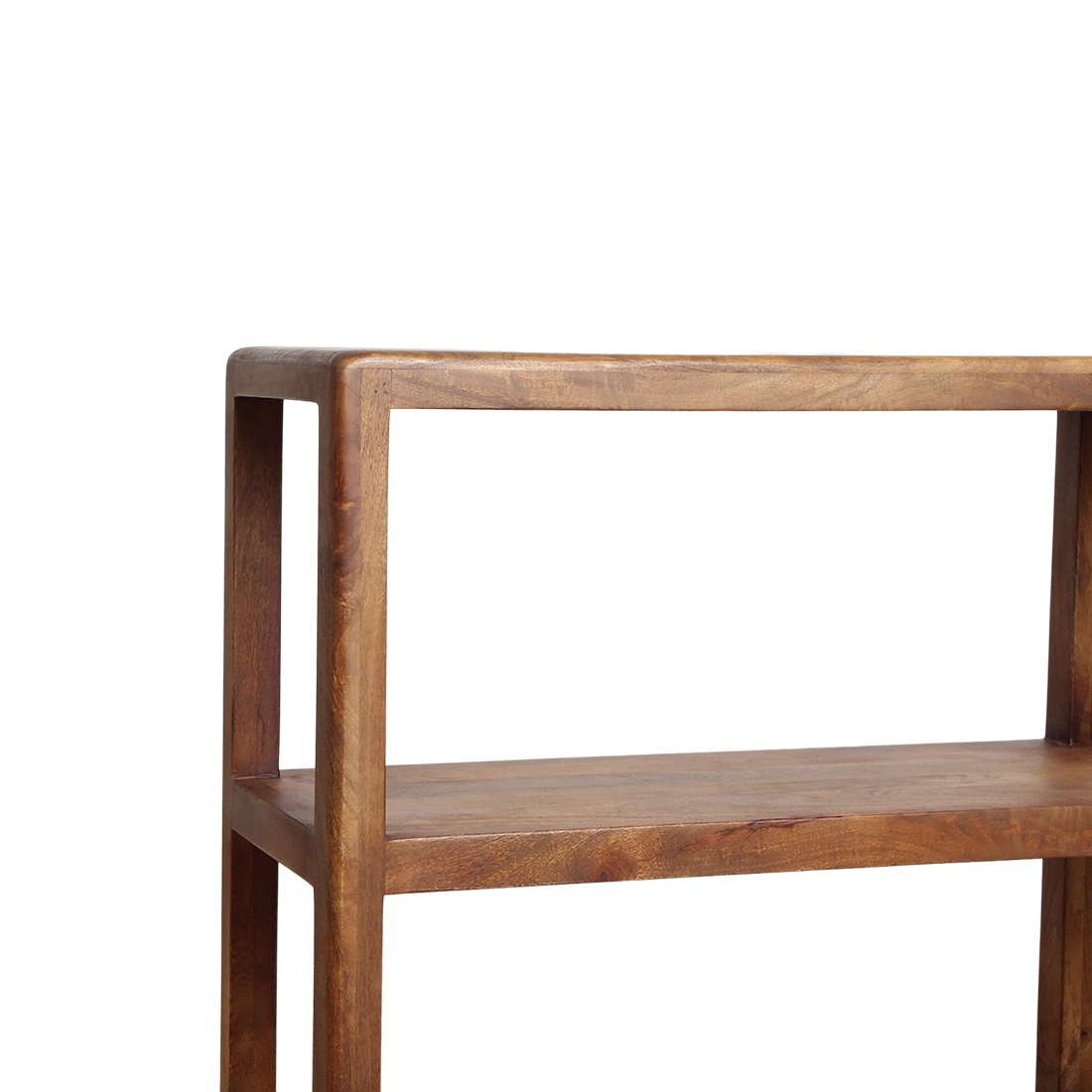 Étagère de rangement en bois de mangue Bullnose 3 étagères - 100x38x90 cm