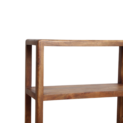 Étagère de rangement en bois de mangue Bullnose 3 étagères - 100x38x90 cm