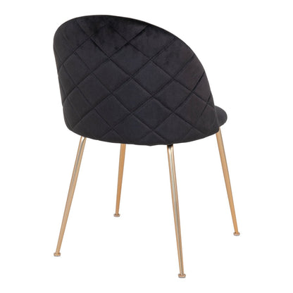 Geneve Dining Chair - Velvet, Steel, Black - Set of 2