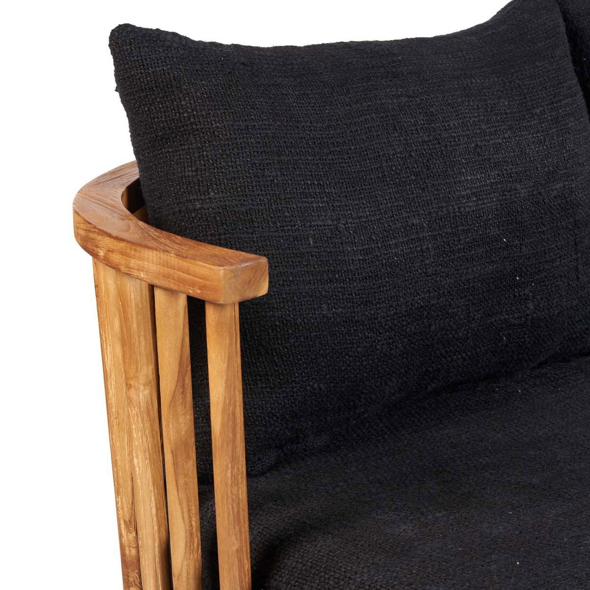 Recycled Teak Two Seater Sofa - Natural Black Finish