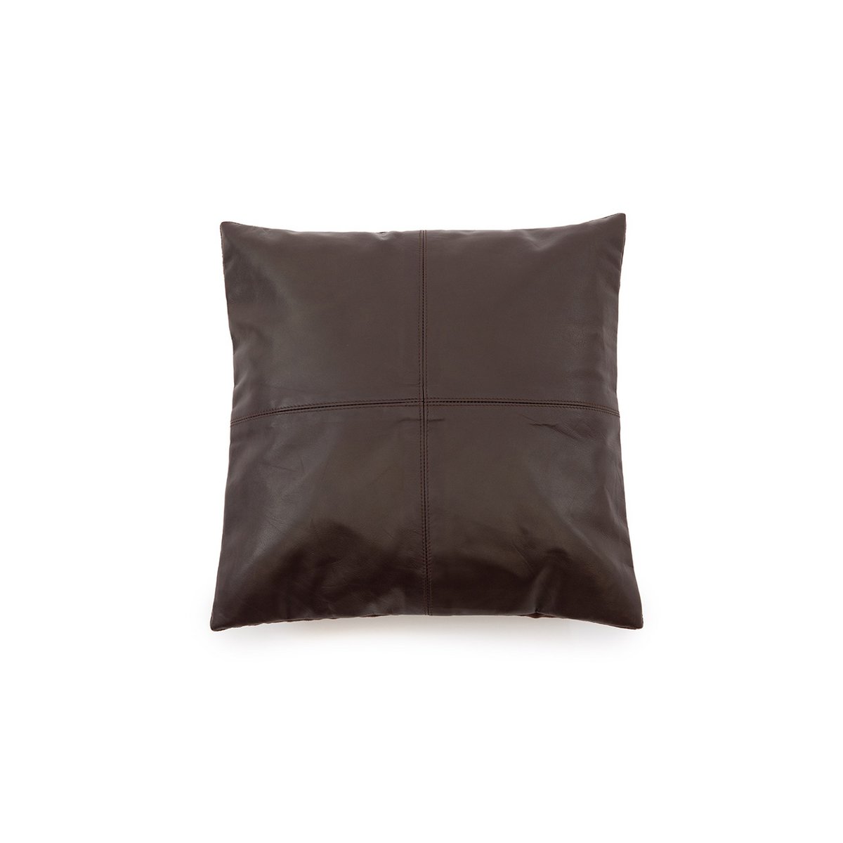 La Funda de Cojín de Cuero de Cuatro Paneles - Chocolate - 40x40