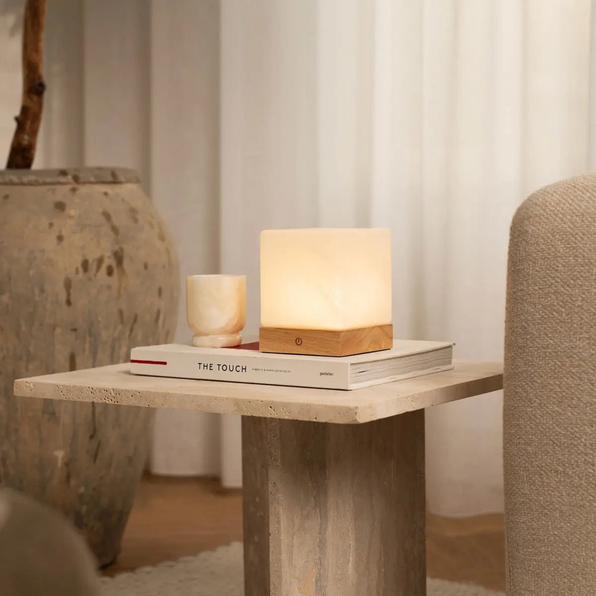 Yce Light Brown Cordless Wooden Lamp | Rechargeable, Dimmable & 100-Hour Battery Life