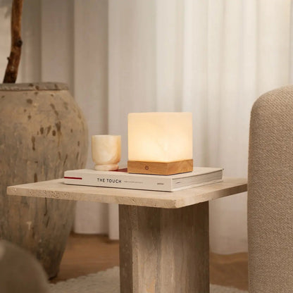 Yce Light Brown Cordless Wooden Lamp | Rechargeable, Dimmable & 100-Hour Battery Life