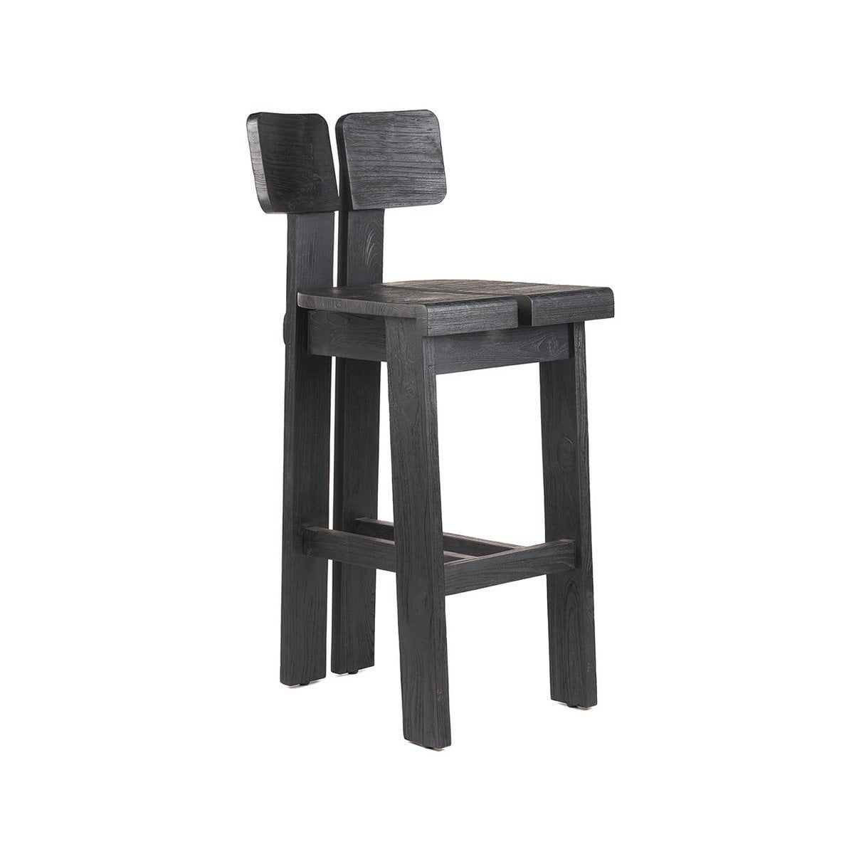 Black Barstool Handmade from Natural Materials