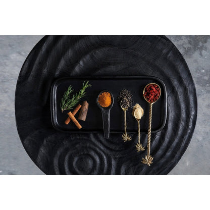 Brass Salad Spoon - Gold Palm Tree Design, Elegant Serveware