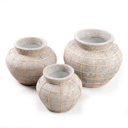 Concrete Vase - Natural Belly Vase for Dried Flowers - Large