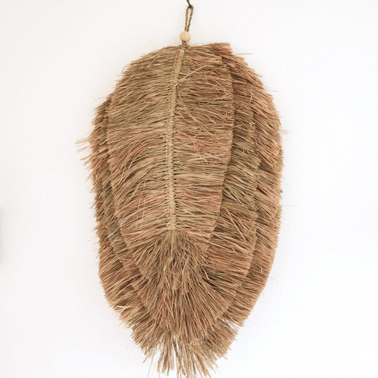 Raffia Wall Decor Leaf – 50cm Tropical Handwoven Art