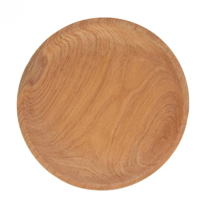 Teak Wood Cake Stand - Natural Teak Pedestal Dessert Display