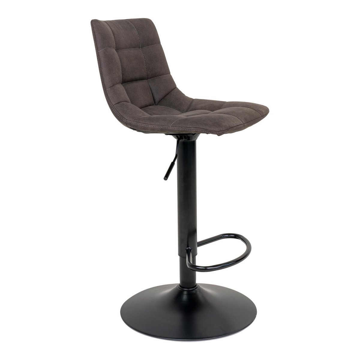 Middelfart Bar Chair - Dark Grey, Microfiber, Black Metal Legs, 43x43x88/108cm - set of 2