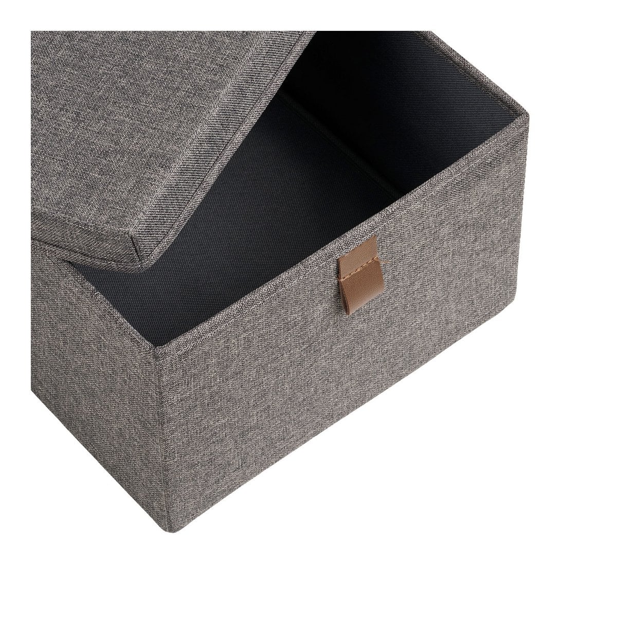 Boîtes de rangement Noto, textile, gris foncé, ensemble de 3