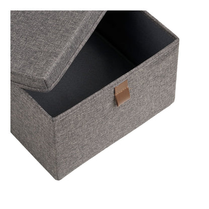Boîtes de rangement Noto, textile, gris foncé, ensemble de 3