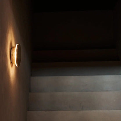 Cordless Wall Light - Light Brown Wood, Rechargeable & Dimmable
