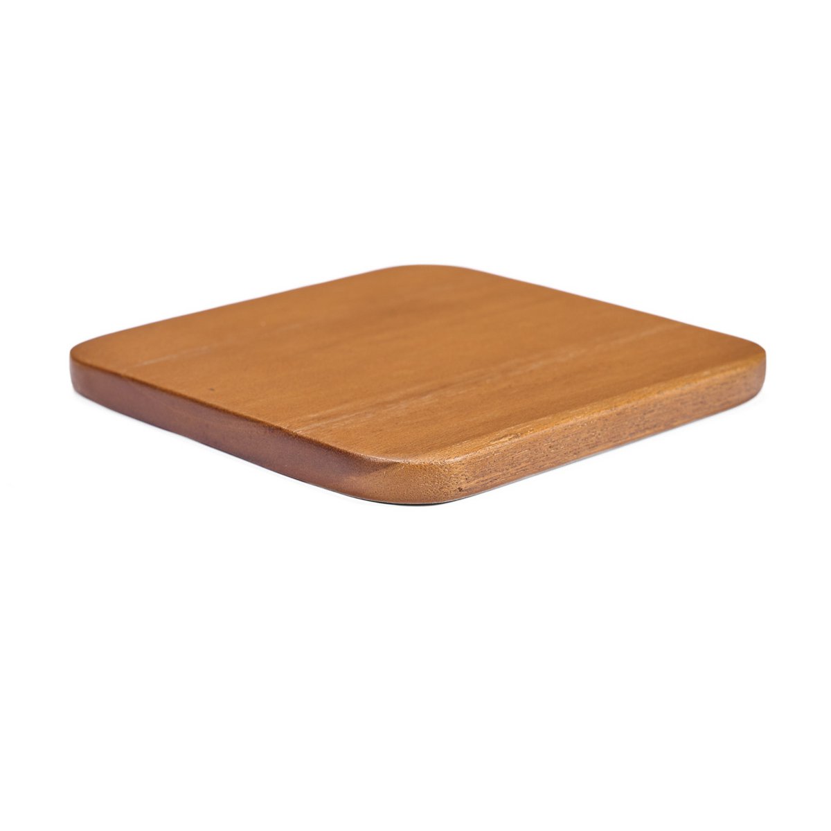 Teak Wood Coaster - Smooth Medium Brown Drink Coaster
