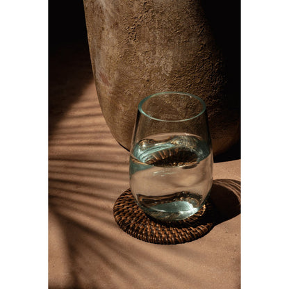 Rattan Coaster - Natural Brown Handwoven Tropical Drink Coaster