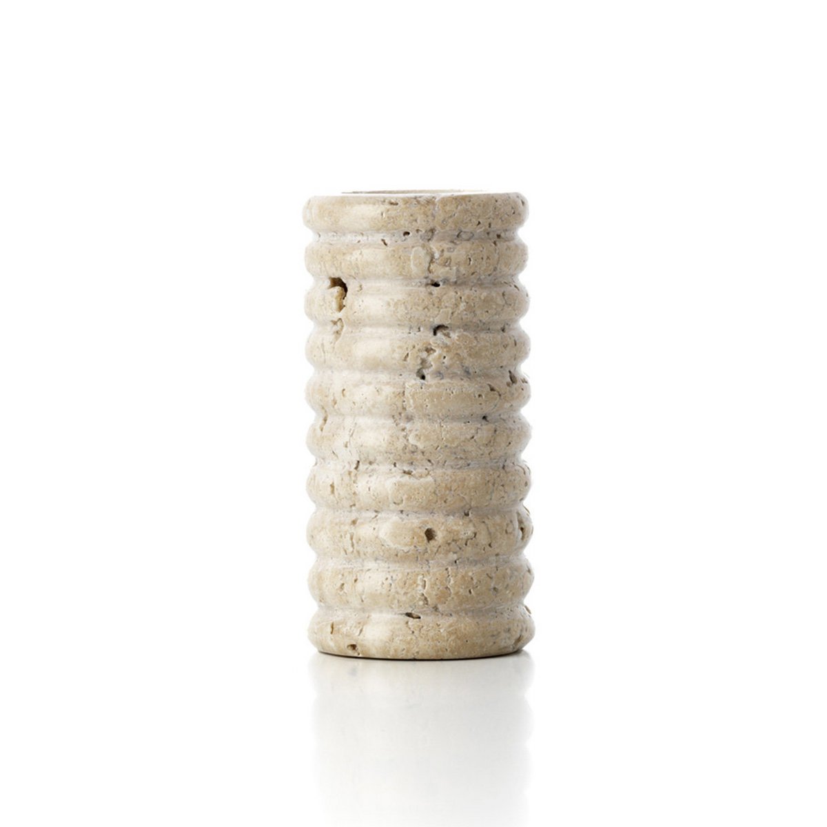 Travertine Tea Light Holder - Beige Stone Candle Holder - Large